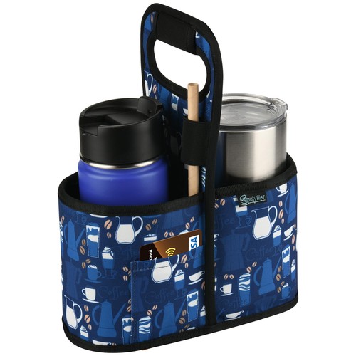 Drink carrier with - drink, handle